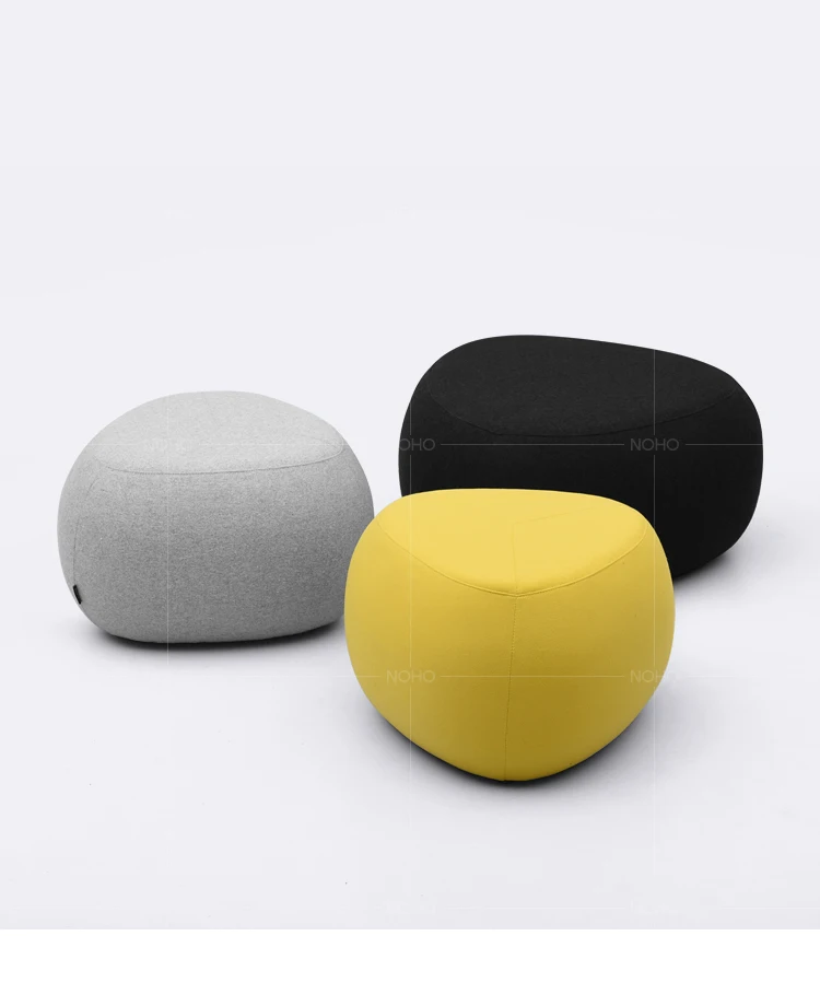 Pebble Fabric Sofa Pier – Scandinavian Wabi-Sabi Stool, Creative Simple Stool in Multiple Sizes - Pouf Ottoman - S12ef616aec9b494880638d13f6003c54D