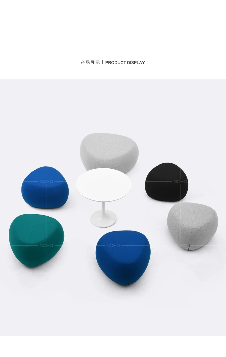 Pebble Fabric Sofa Pier – Scandinavian Wabi-Sabi Stool, Creative Simple Stool in Multiple Sizes - Pouf Ottoman - S9f25fa280d224196959fa56e65ede32a7